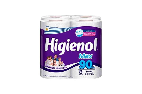 PAPEL HIGIENICO HIGIENOL MAX 90 MT X8